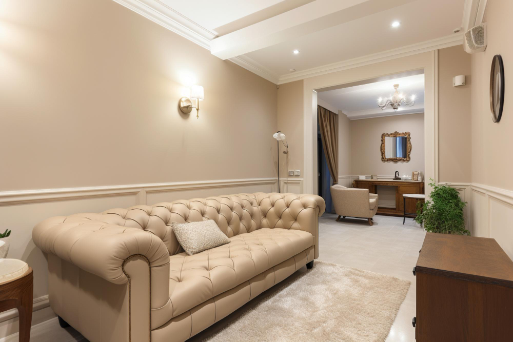 Peinture beige salon pour un intérieur élégant