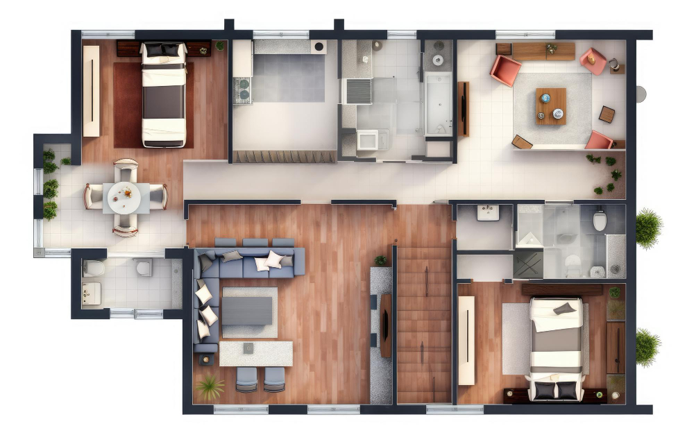 Plan maison 3 chambres pour optimiser l'espace pour une vie confortable